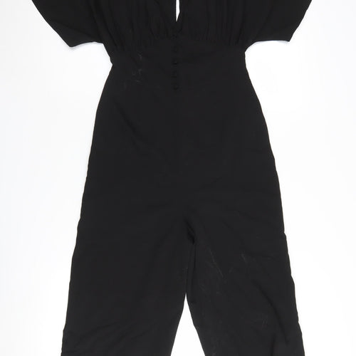 ASOS Women's Black Jumpsuit, UK 4, Wide-Leg, V-Neck