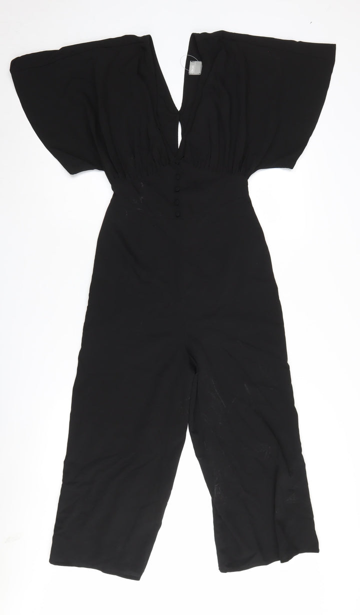 ASOS Women's Black Jumpsuit, UK 4, Wide-Leg, V-Neck