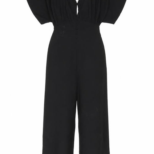 ASOS Women's Black Jumpsuit, UK 4, Wide-Leg, V-Neck