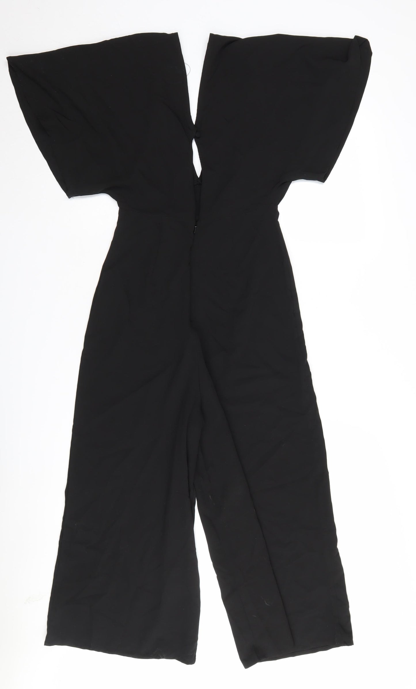ASOS Women's Black Jumpsuit, UK 4, Wide-Leg, V-Neck