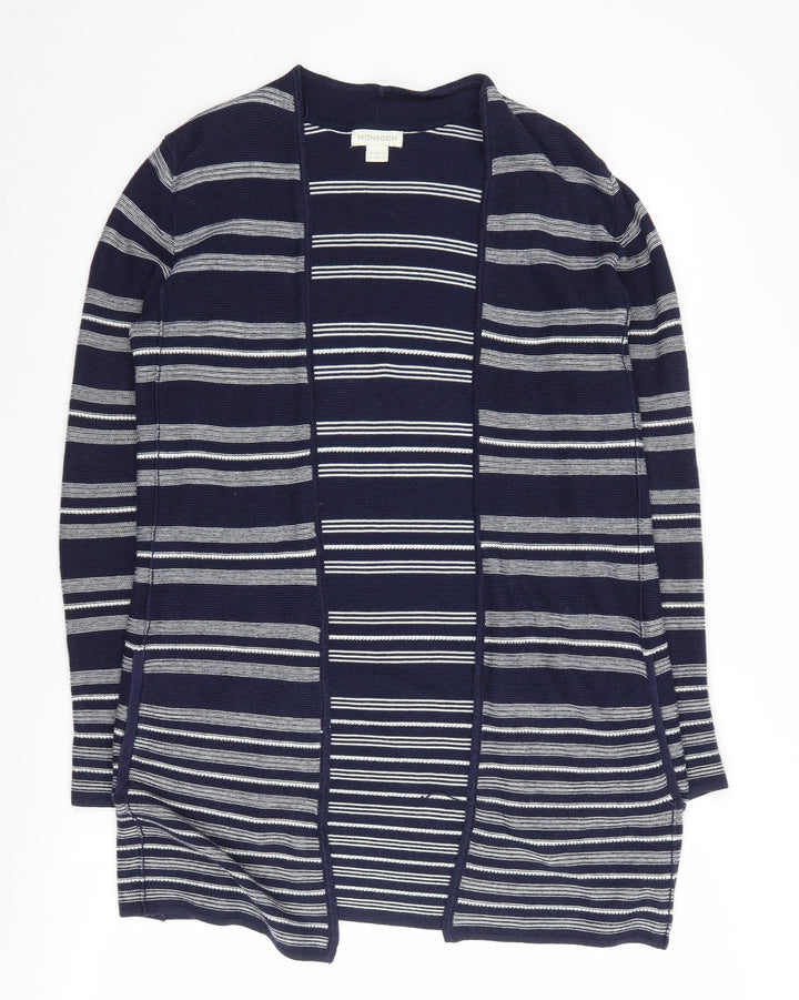Monsoon Women's Blue Striped Cardigan Size 10