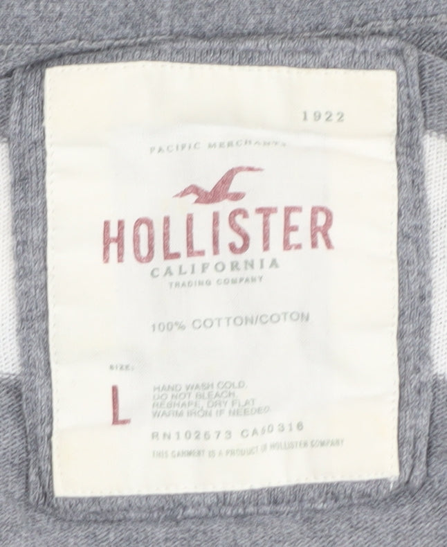 Hollister Women's Grey L Striped Cardigan