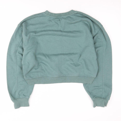 Zara Women's Green Pullover Sweatshirt M