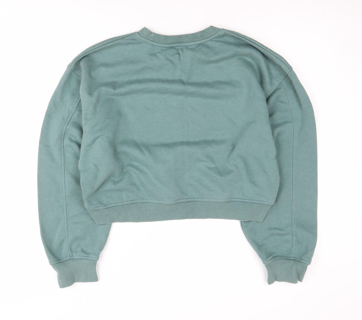Zara Women's Green Pullover Sweatshirt M