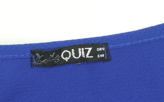 Quiz Women's Blue Tunic, Size 12, Round Neck