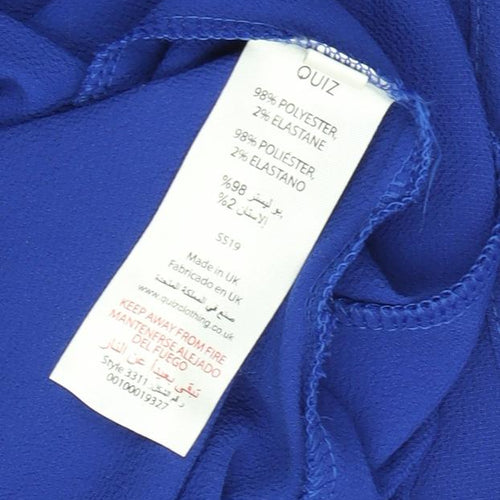 Quiz Women's Blue Tunic, Size 12, Round Neck
