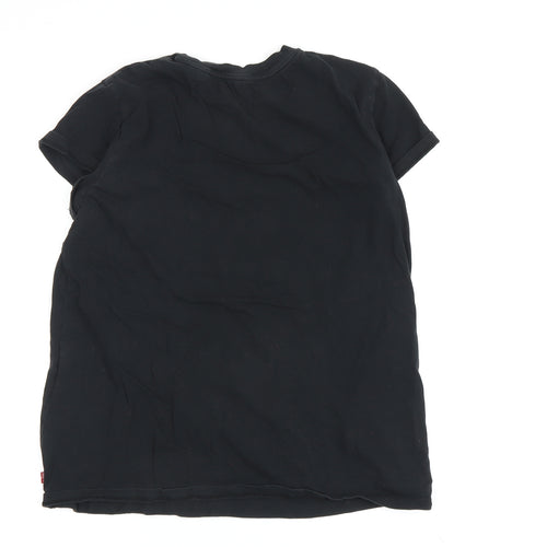 Levi's Women's Black Cotton T-Shirt, Crew Neck, Size S