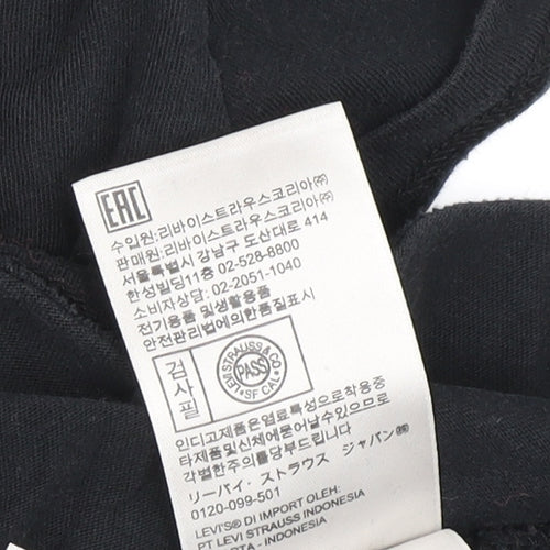 Levi's Women's Black Cotton T-Shirt, Crew Neck, Size S