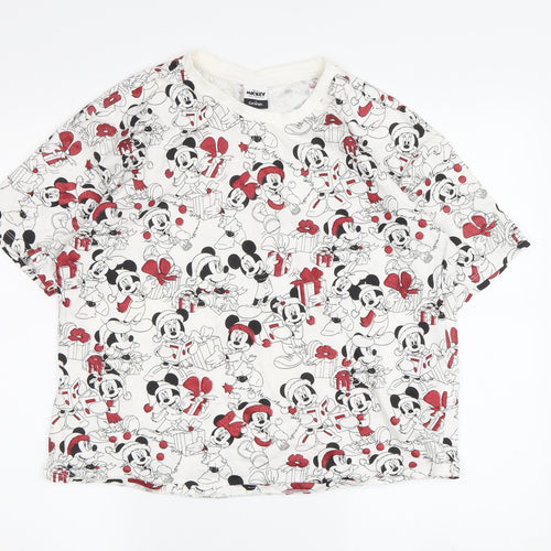 George Disney Unisex Adults White Mickey Mouse T-Shirt S