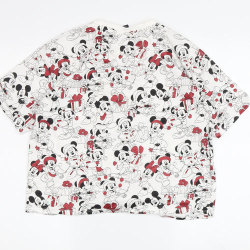 George Disney Unisex Adults White Mickey Mouse T-Shirt S