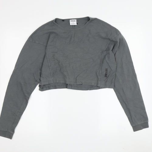 Gymshark Women's Grey Cropped T-Shirt, Size S