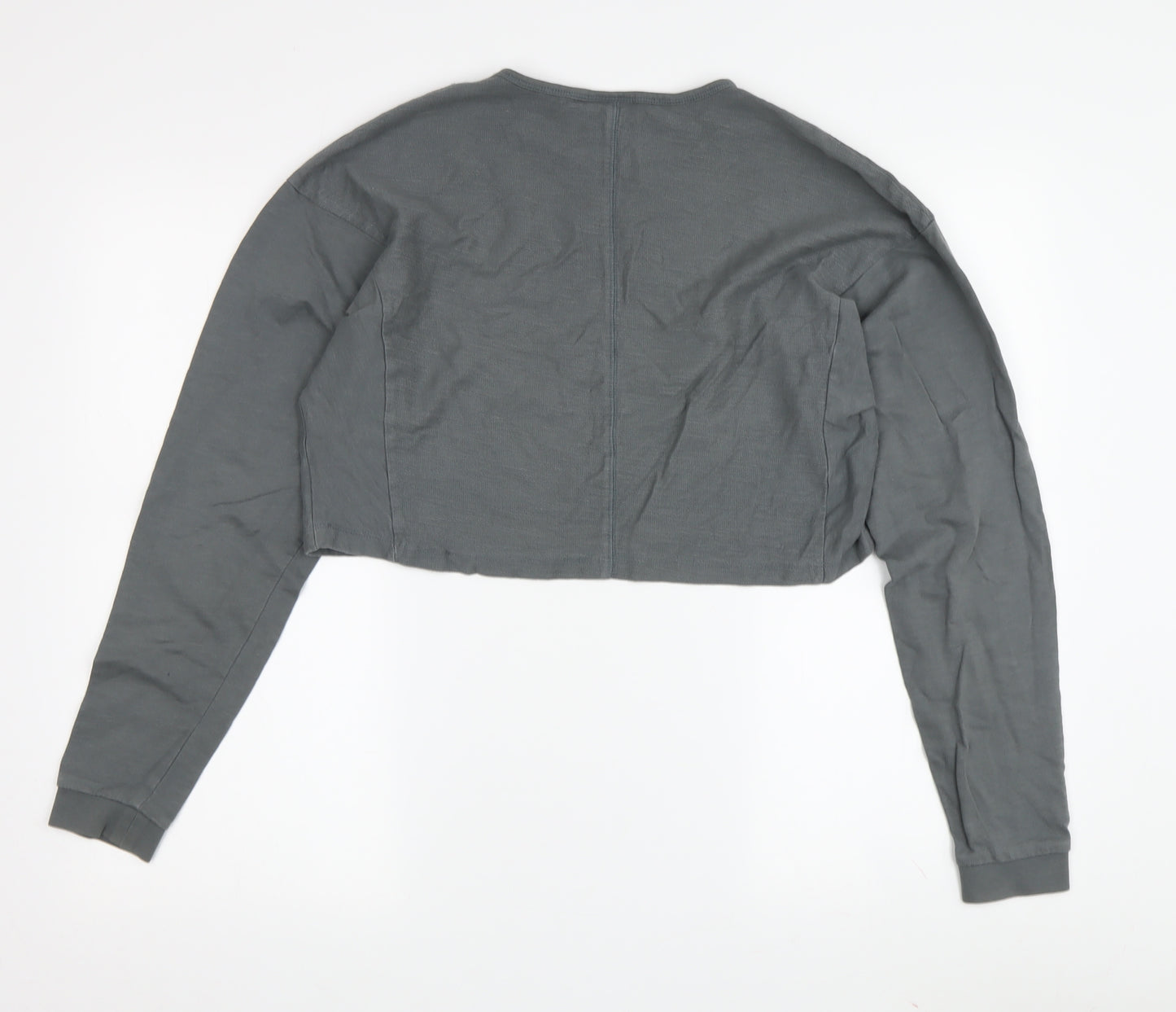 Gymshark Women's Grey Cropped T-Shirt, Size S