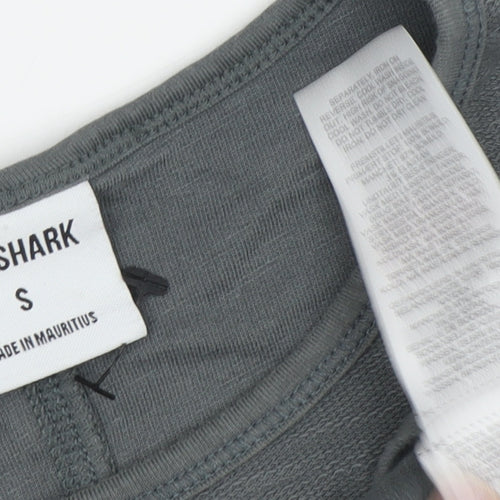 Gymshark Women's Grey Cropped T-Shirt, Size S