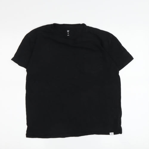 GAP Boys Black Basic Cotton T-Shirt, Size 12 Years