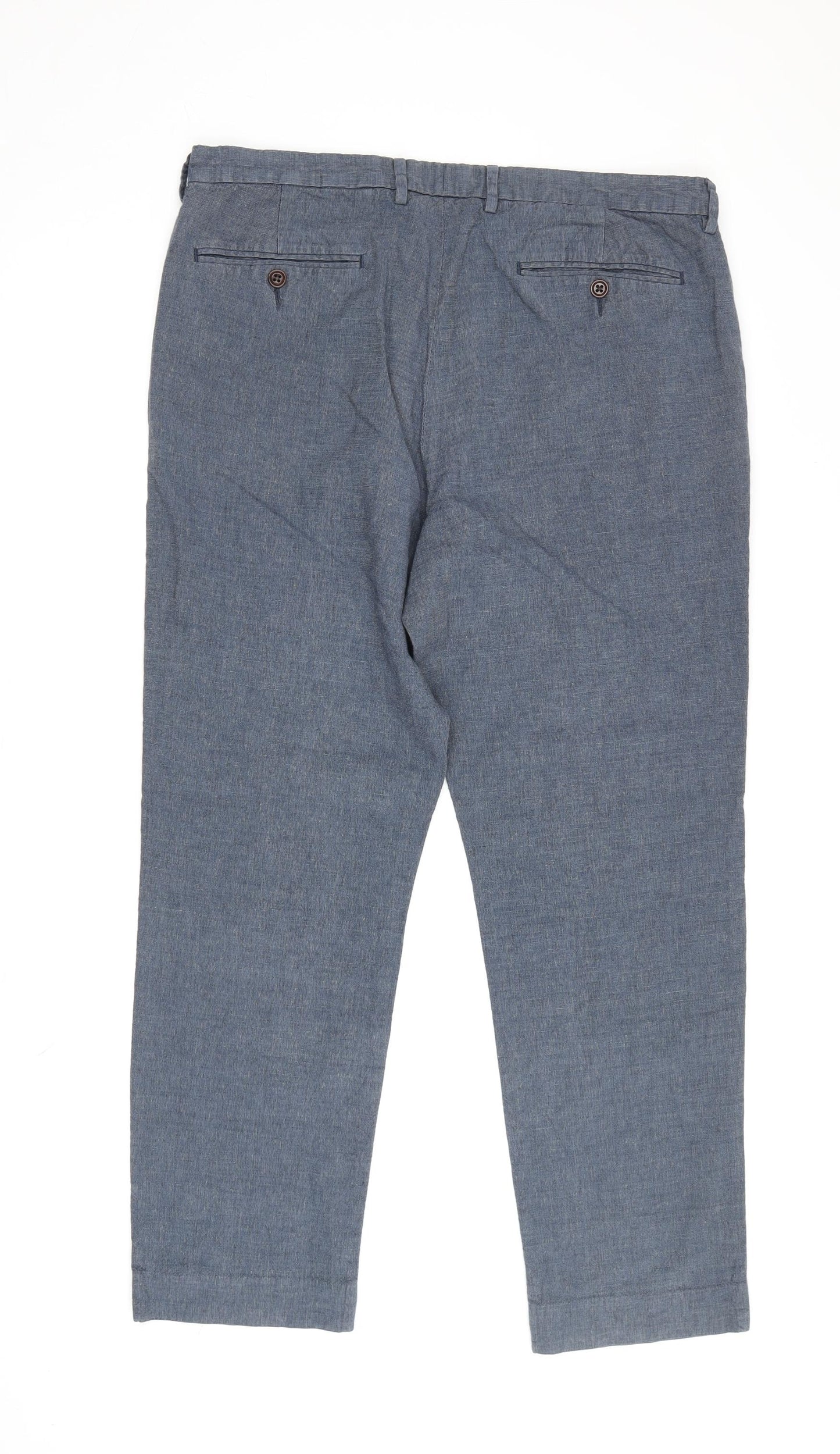 J.Crew Men's Blue Chino Trousers, Size 34, Regular Fit