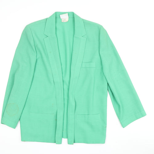 Jacques Vert Women's Green Blazer, Size 16, Vintage Wool Blend