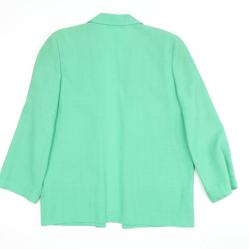 Jacques Vert Women's Green Blazer, Size 16, Vintage Wool Blend