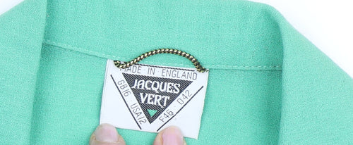 Jacques Vert Women's Green Blazer, Size 16, Vintage Wool Blend
