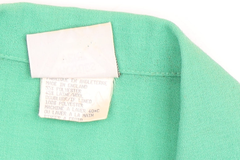Jacques Vert Women's Green Blazer, Size 16, Vintage Wool Blend