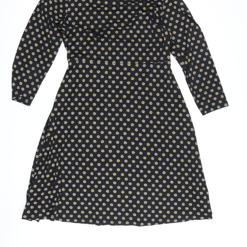 Red Herring Women's Black Floral Wrap Dress Size 12