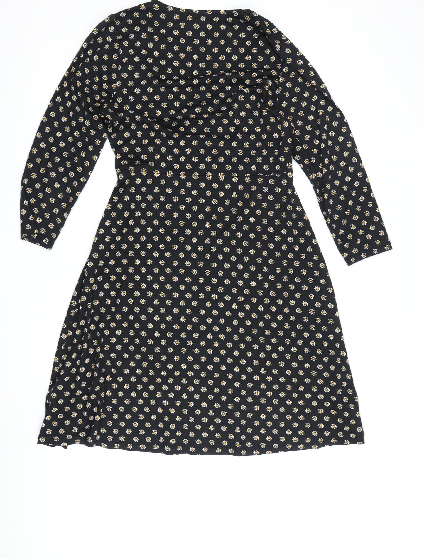 Red Herring Women's Black Floral Wrap Dress Size 12
