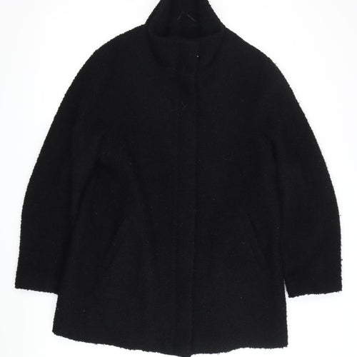 BHS Women’s Black Wool Blend Coat Size 12 Overcoat