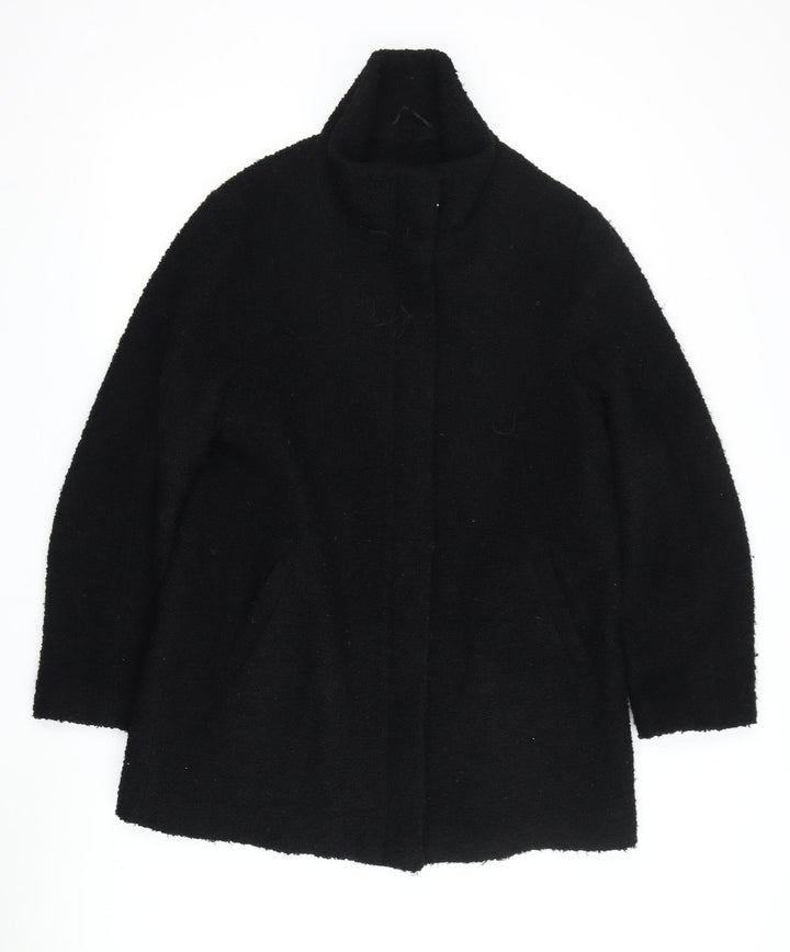 BHS Women’s Black Wool Blend Coat Size 12 Overcoat