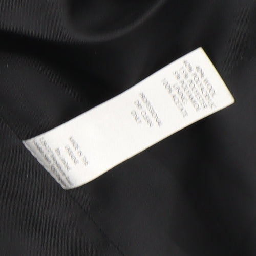 BHS Women’s Black Wool Blend Coat Size 12 Overcoat