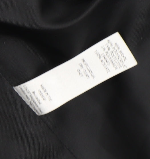 BHS Women’s Black Wool Blend Coat Size 12 Overcoat