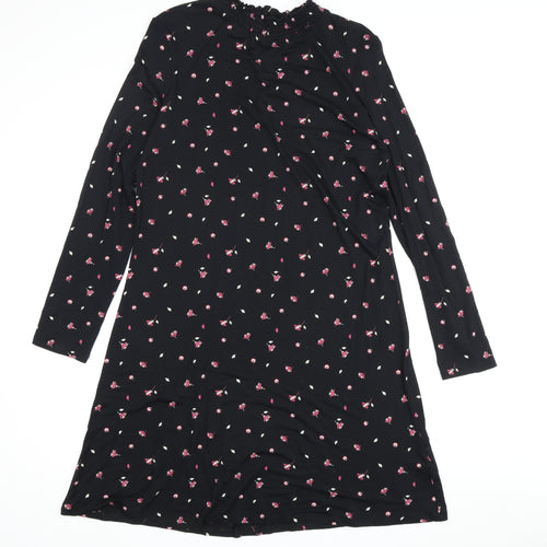 Marks and Spencer Women's Black Floral A-Line Dress