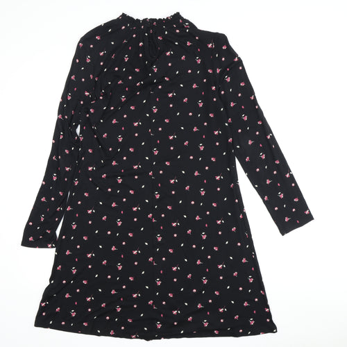 Marks and Spencer Women's Black Floral A-Line Dress