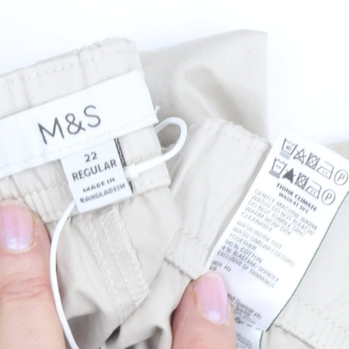 Marks and Spencer Beige Jogger Trousers - Women's Size 22