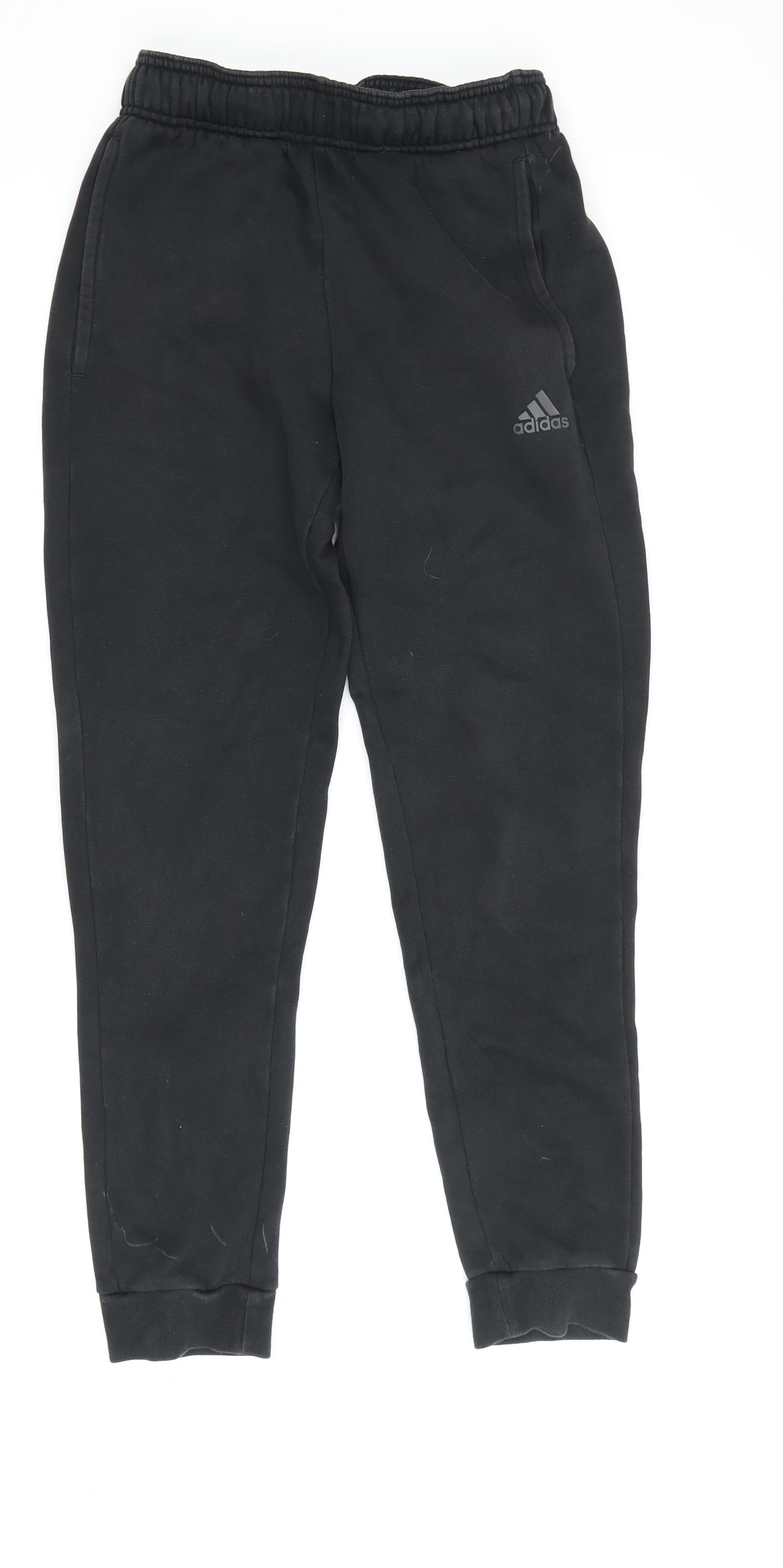 Adidas Boys Black Jogger Trousers - Size 12-13 Years