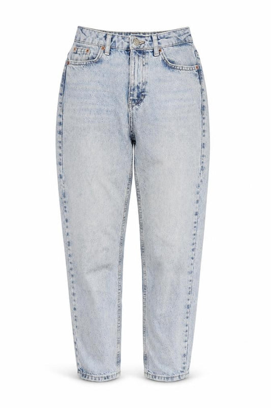 Front view of Topshop Women's Blue Mom Jeans, size 6, High Waist
