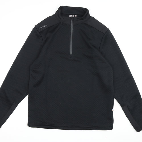 PING Men's Black Size L 1/4 Zip Sweatshirt