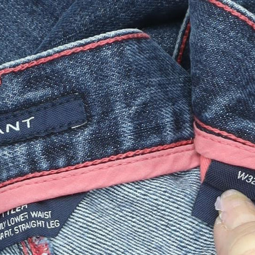 Gant Men's Blue Straight Jeans Size 32 Regular Fit
