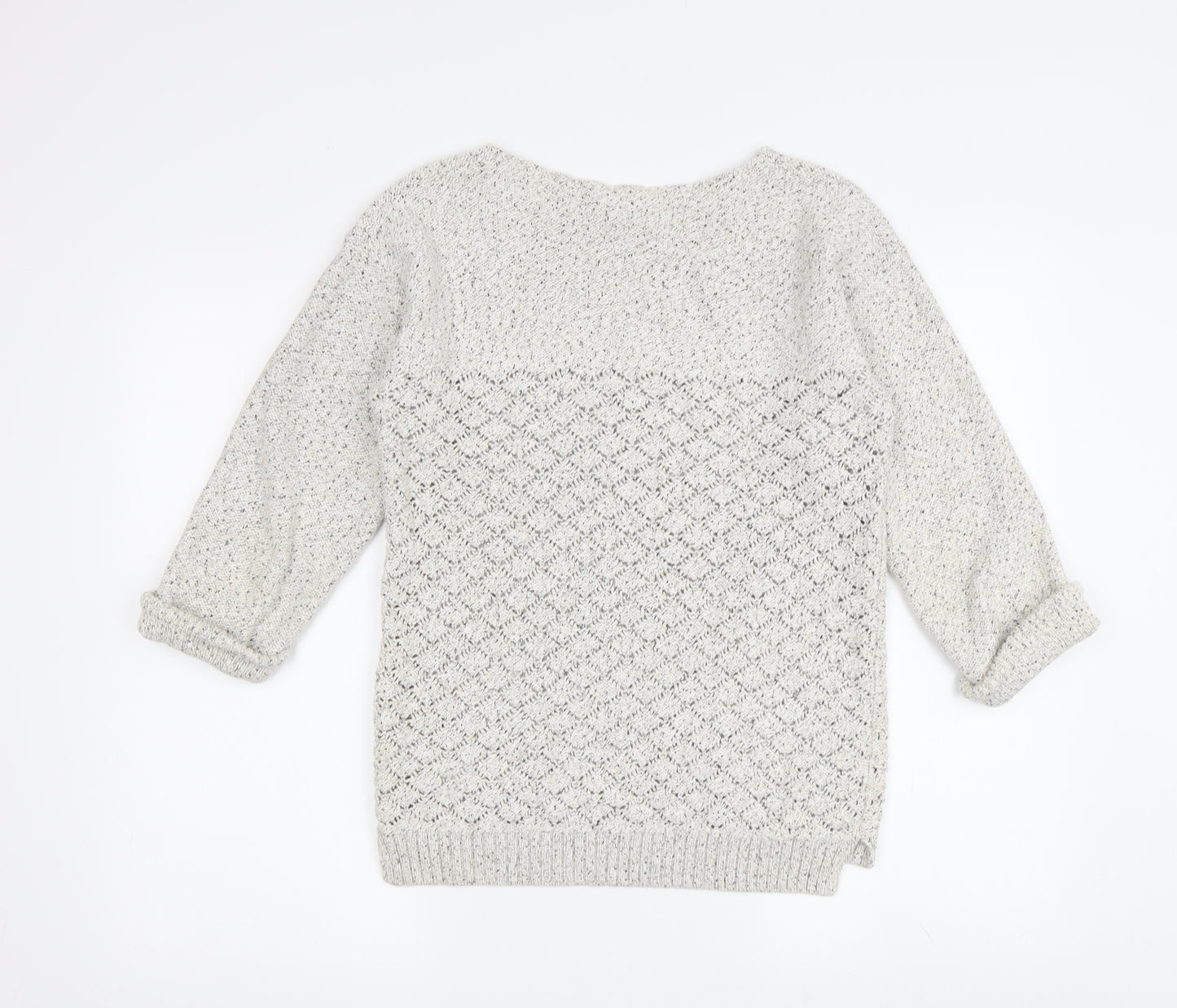 FatFace Women’s Ivory Pullover, Size 8, Open-Knit Jumper