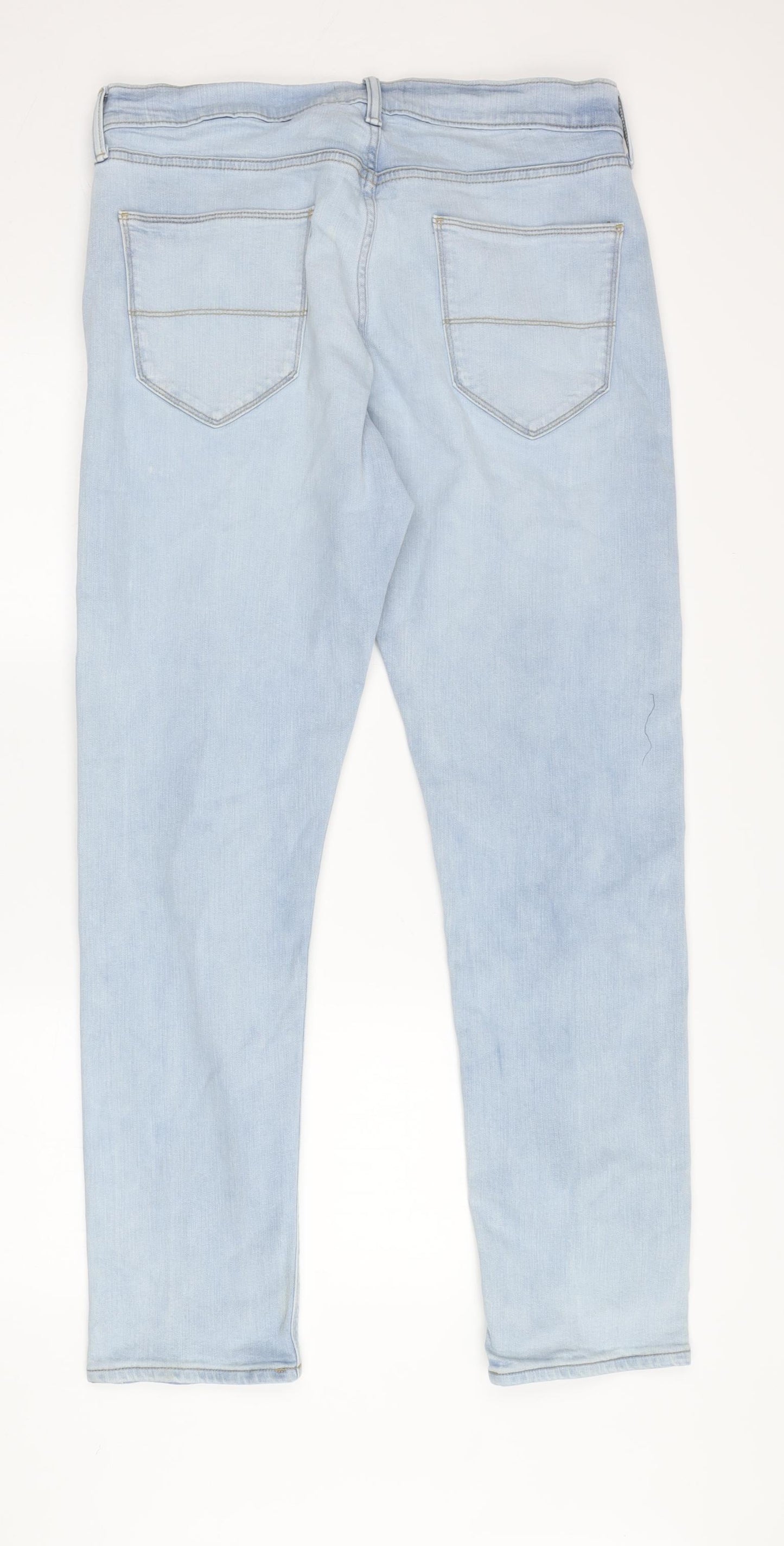 Marks and Spencer Men's Light Blue Slim Straight Jeans