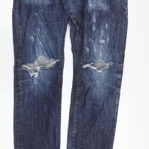 Hugo Boss Men's Blue Straight Slim Jeans - 33