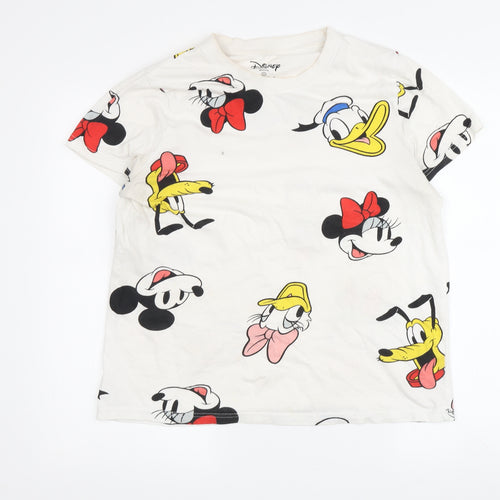 Disney Unisex Adults White T-Shirt S Cartoon Print