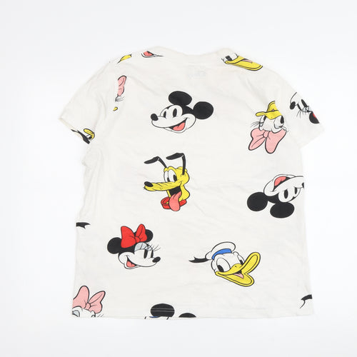 Disney Unisex Adults White T-Shirt S Cartoon Print