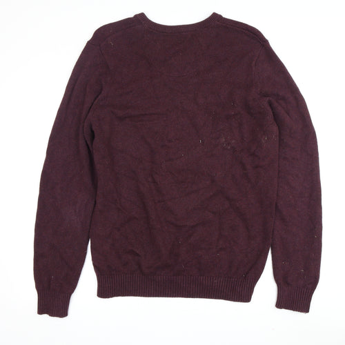 Maine New England Men's Purple V-Neck Pullover Jumper L