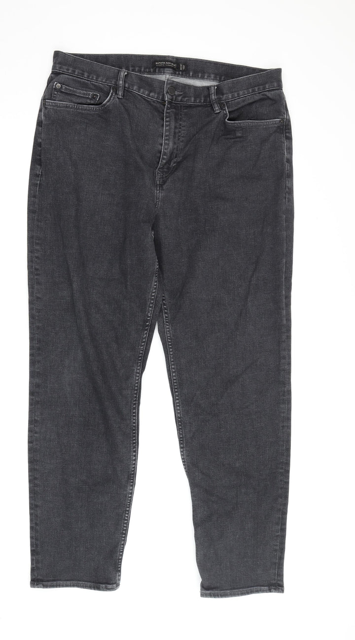Banana Republic Men's Black Tapered Jeans, Size 36