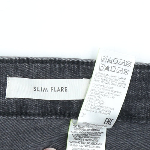 Marks and Spencer Women's Black Slim Flared Jeans, Size 16