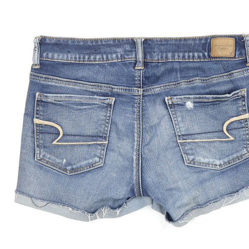 American Eagle Women's Blue Cut-Off Denim Shorts Size 8