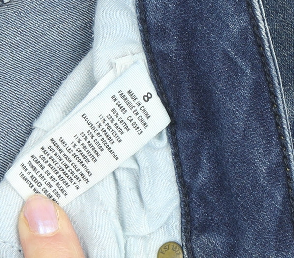 American Eagle Women's Blue Cut-Off Denim Shorts Size 8