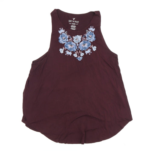 American Eagle Women's Brown Tank M Scoop Neck