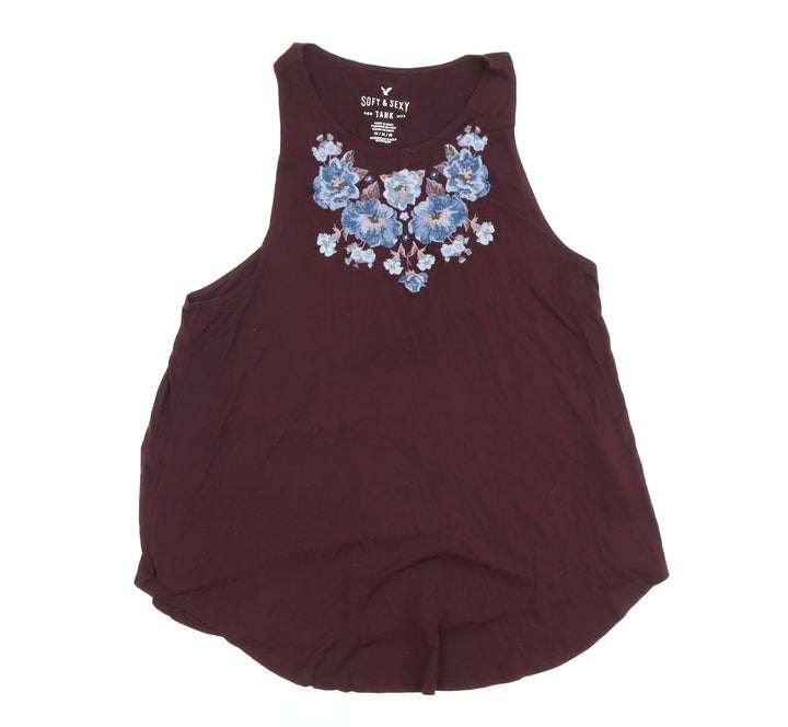 American Eagle Women's Brown Tank M Scoop Neck
