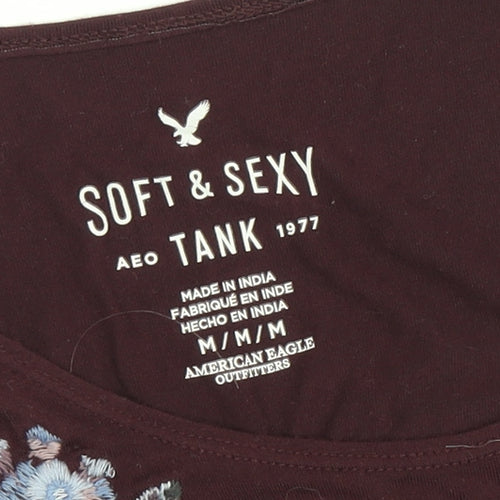 American Eagle Women's Brown Tank M Scoop Neck
