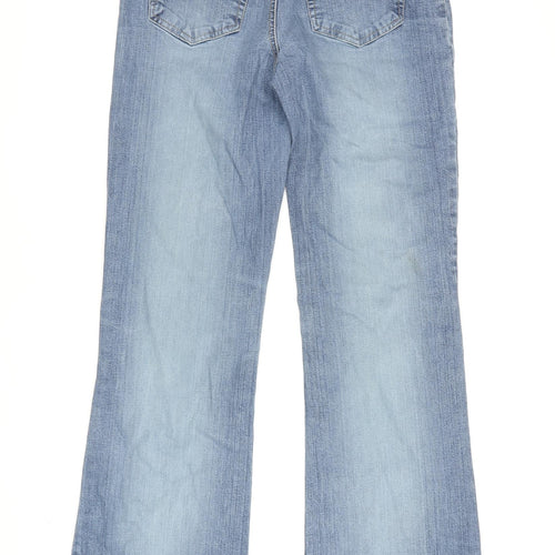 Moto Women's Blue Flared Denim Jeans Size 10